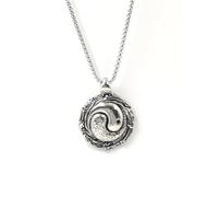 LittleFathand Tai Chi Yin Yang Pendant Necklace for Women Men Lucky Amulet Feng Shui Bagua Necklace Stainless Steel Tai Ji Necklace Birthday Jewelry Gift, Zinc, No Gemstone