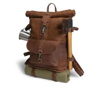 Littlefield & Co., Classic Rucksack, Backpack for Men and Women, Carry-On Travel Backpack, Full Grain Leather, Handmade, Swayze Suede, Unique, Classic