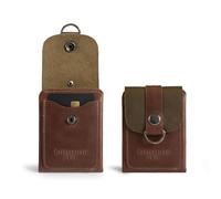 Littlefield & Co., Leather Hanging Wallet for Backpack, Slim Bifold Design, Classic Men Wallets, Compact Mens Bill Organizer, Men's Wallet, ID Card Holder, Travel Accessory, Handmade, Bourbon Brown