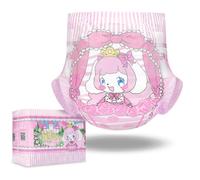 LittleForBig 5500-5800 ml Adjustable Hook-and-Loop Fastener Closure Adult Printed Cloth Back Diaper 10 Pieces - Little Beauty (M)