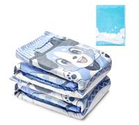 LittleForBig 5500-5800 ml Adjustable Hook-and-Loop Fastener Closure Adult Printed Cloth Back Diaper 2 Pieces - Little Blue BabyFur (XL)