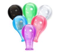 LittleForBig Adult Extra Large Candy Gloss Colorful Transparent Pacifier Nipples - Outsize Replacement Big Teat 6-Pack Value