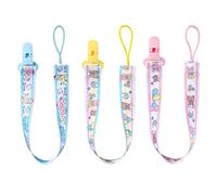 LittleForBig Adult Pacifier Clip 3 Paci Clips Set - Pink/Yellow/Blue