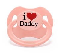 LittleForBig Bigshield Gen-II Adult Sized Printed Pacifier I Love Daddy Pattern Pink