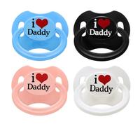 LittleForBig Bigshield Generation-II Adult Sized Printed Pacifier Set I Love Daddy Pattern 4-Pack
