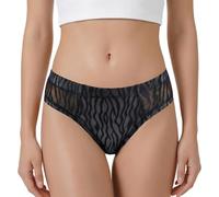 LittleForBig Breathable Black Tiger Stripes Pattern Tucking Gaff Brazilian Cheeky Panties Smooth Mesh Silky Hiding Shaping Briefs for Crossdressers Transgender Individuals L