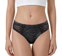 LittleForBig Breathable Leopard Print Tucking Gaff Brazilian Cheeky Panties Smooth Mesh Silky Hiding Gaff Shaping Briefs for Crossdressers Transgender Individuals Black S