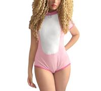 LittleForBig Cotton Collared Romper Onesie Pajamas Bodysuit - Pretty Pet Onesie Pink M
