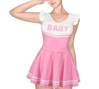 LittleForBig Cotton Romper Onesie Pajamas Bodysuit - Baby CheerLeader Tennis Skirt Bodysuit Set Pink S
