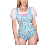 LittleForBig Cotton Romper Onesie Pajamas Bodysuit - Baby Cuties S Blue