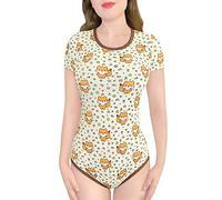 LittleForBig Cotton Romper Onesie Pajamas Bodysuit - Forest Fox Onesie Brown XXL