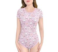 LittleForBig Cotton Romper Onesie Pajamas Bodysuit - Pastel Sky Onesie Pink M