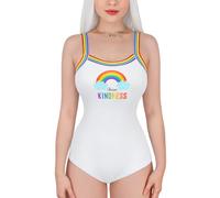 LittleForBig Cotton Romper Onesie Pajamas Bodysuit - Pride Camisole Bodysuit White XXL