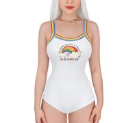 LittleForBig Cotton Romper Onesie Pajamas Bodysuit - Pride Camisole Bodysuit White XXL