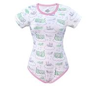 LittleForBig Cotton Romper Onesie Pajamas Bodysuit - Sweet Dreams Onesie Pink XXL