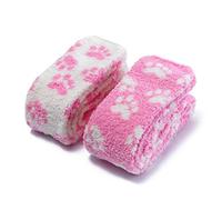 LittleForBig Cute Coral Fleece Thigh High Long Paws Patten Socks 2 Pairs -Pink