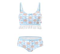 LittleForBig Lacy Trim Women Nightwear Strap Sleepwear Cami Top Shorts Lingerie Baby Bear Bralette Loungewear Set Blue S