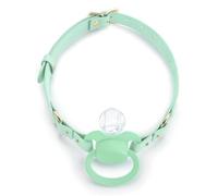 LittleForBig Leather Adjustable Strap Gen II Pacifier & Gag Set - DIY Mix & Match Design, Swap Colors and Styles for Personalized Looks Green