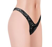 LittleForBig Little Secret Thong Tucking Gaff Panties Soft Smooth Faux Leather Hidden Gaff Shaping Briefs for Crossdressers Transgender Individuals Black L