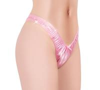 LittleForBig Little Secret Thong Tucking Gaff Panties Sparkle Metallic Hiding Gaff Shaping Briefs for Crossdressers Transgender Pink S