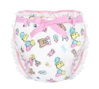 LittleForBig Silky Adult Ribbon Omutsu Diaper Wrap Cover Washable Adjustable Reusable Waterproof - Baby Cuties Pink M