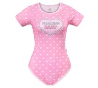 LittleForBig Silky Romper Onesie Pajamas Bodysuit - Blushing Baby Ruffle Back Onesie Pink M