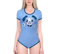 LittleForBig Silky Romper Onesie Pajamas Bodysuit - Little Blue Onesie Bodysuit Pure Puppy Pattern Blue S