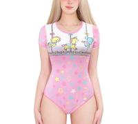 LittleForBig Silky Romper Onesie Pajamas Bodysuit - Little Circus Onesie Bodysuit Pink XXXL