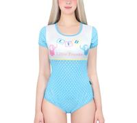 LittleForBig Silky Romper Onesie Pajamas Bodysuit - Little Trunks Onesie Blue M