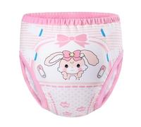 LittleForBig Soft Cotton Underwear Comfortable Washable Reusable Adult Training Pants - Baby Usagi Pink L