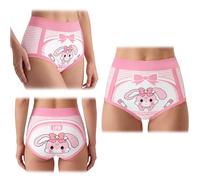 LittleForBig Soft Silky Underwear Comfortable Washable Reusable Waterproof Adult High-Waisted Briefs Training Pants - Baby Usagi Pink XXXXL