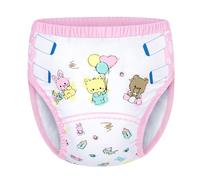 LittleForBig Soft Silky Underwear Comfortable Washable Reusable Waterproof Adult Training Pants - Baby Cuties Pink L