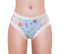 LittleForBig Unisex Hipster Briefs Butterflies Pattern Mesh Shaping Tucking Gaff Briefs for Sissies Crossdressers Transgender Individuals Blue M