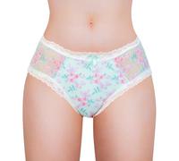 LittleForBig Unisex Hipster Briefs Cottagecore Pattern Mesh Shaping Tucking Gaff Briefs for Sissies Crossdressers Transgender Individuals Green S