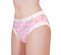 LittleForBig Unisex Hipster Briefs Cottagecore Pattern Mesh Shaping Tucking Gaff Briefs for Sissies Crossdressers Transgender Individuals Pink S
