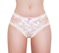 LittleForBig Unisex Hipster Briefs Cottagecore Pattern Mesh Shaping Tucking Gaff Briefs for Sissies Crossdressers Transgender Individuals White L