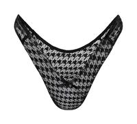 LittleForBig Unisex Hipster Briefs Mesh Houndstooth Thong Pattern Mesh Shaping Tucking Gaff Briefs for Sissies Crossdressers Transgender Individuals Black S