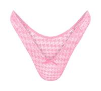 LittleForBig Unisex Hipster Briefs Mesh Houndstooth Thong Pattern Mesh Shaping Tucking Gaff Briefs for Sissies Crossdressers Transgender Individuals Pink XS