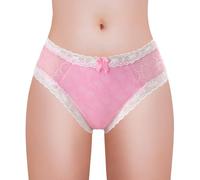 LittleForBig Unisex Hipster Briefs Pink Hearts Pattern Mesh Shaping Tucking Gaff Briefs for Sissies Crossdressers Transgender Individuals S
