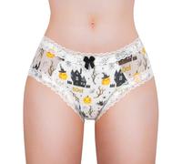 LittleForBig Unisex Hipster Briefs Pumpkin Halloween Pattern Mesh Shaping Tucking Gaff Briefs for Sissies Crossdressers Transgender Individuals M White