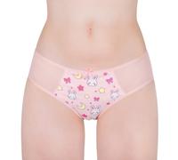 LittleForBig Unisex Hipster Briefs Usagi Moon Mesh Shaping Tucking Gaff Briefs for Sissies Crossdressers Transgender Individuals Pink S