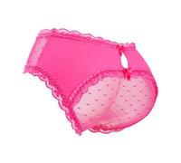 LittleForBig Unisex Hipster Lace Briefs Cheeky Sissy Panties Mesh Shaping Tucking Gaff Brief for Crossdressers Transgender Hot Pink XL