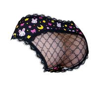 LittleForBig Unisex Hipster Lace Briefs Cheeky Usagi Panties Silky Shaping Tucking Gaff Brief for Crossdressers Transgender Black XXXXL
