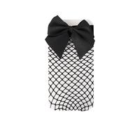 LittleForBig Women's Bow Fishnet Mesh Net Ankle Socks - Large Grid Patterns