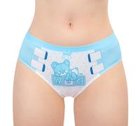 LittleForBig Women's Ladies Silky Soft Cotton Underwear Comfortable Hipster Briefs Babydoll Potty Pants 'Oopsie' Potty Pants Blue XL