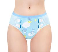LittleForBig Women's Ladies Silky Soft Underwear Comfortable Hipster Briefs Babydoll Little Dreamers 'Oopsie' Potty Pants Blue XL