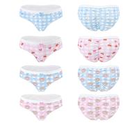 LittleForBig Women's Ladies Soft Cotton Underwear Comfortable Hipster Briefs Babydoll Baby Bear 4 Pack Panties Set, Blue/Pink, XXL
