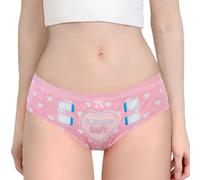 LittleForBig Women's Ladies Soft Cotton Underwear Comfortable Hipster Briefs Babydoll Blushing Baby 'Oopsie' Potty Pants Pink XS