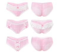 Littleforbig Women's Ladies Soft Mesh Lacy Underwear Comfortable Hipster Briefs Babydoll Pink Princess 3 Pack Panties Set, Pink, XS