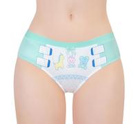 LittleForBig Women's Ladies Soft Silky Underwear Comfortable Hipster Briefs Babydoll Baby Parade 'Oopsie' Potty Pants Green S